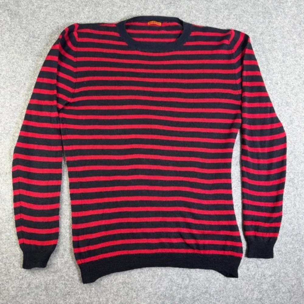 Barena Venezia Mens Red Navy Striped Extra Fine Merino Wool Sweater MAU1498 M‎